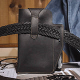 Men's Genuine Leather Retro Belt Waist Bag Cell Phone Belt Bag