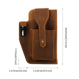 Men's Genuine Leather Retro Belt Waist Bag Cell Phone Belt Bag