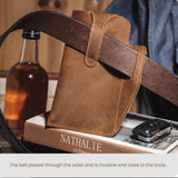 Men's Genuine Leather Retro Belt Waist Bag Cell Phone Belt Bag