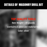 HSS Masonry Drill Bits Hammer Drilling Concrete Head Twist SDS Plus Shank 5-10mm