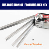 Folding Allen Key Set Portable Hex Wrench Tool Hardened Chrome Vanadium Steel Sizes H1.5 to H6