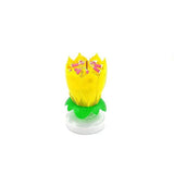 2x Blossom Lotus Birthday Cake Candle Flower Rotating Musical Party Double Deck