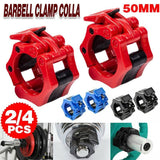 2/4PCS 50mm Barbell Clamp Collar Clip Olympic Weightlifting Lift Spring Lock