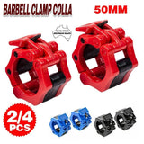 2/4PCS 50mm Barbell Clamp Collar Clip Olympic Weightlifting Lift Spring Lock