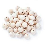 50 x 30mm Round Wood Bead Natural Unpainted Unfinished Wooden Beads Ball Spacer