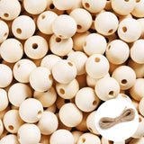 50 x 30mm Round Wood Bead Natural Unpainted Unfinished Wooden Beads Ball Spacer
