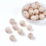 50 x 30mm Round Wood Bead Natural Unpainted Unfinished Wooden Beads Ball Spacer