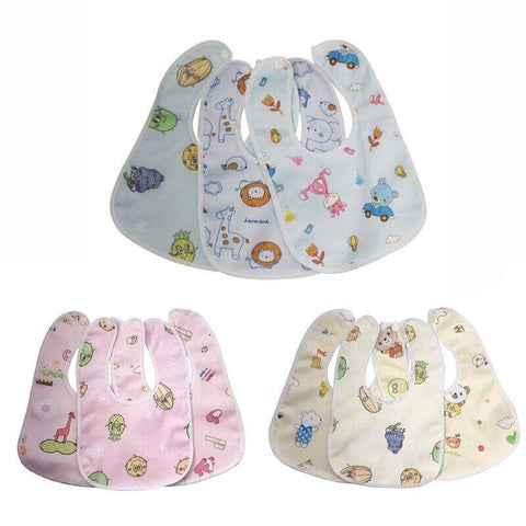 3X Baby Bibs Set Waterproof 100% Cotton Soft Kid Boy Girl Gift Adjustable 0-1yr