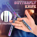 Csgo Rainbow Butterfly Knife Metal Folding Practice Trainer Training Tool