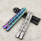 Csgo Rainbow Butterfly Knife Metal Folding Practice Trainer Training Tool