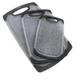 Plastic Chopping Board Cutting Boards Set for Kitchen Juice Groove Black Marble