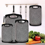 Plastic Chopping Board Cutting Boards Set for Kitchen Juice Groove Black Marble