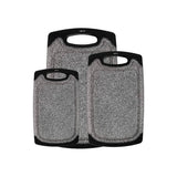 Plastic Chopping Board Cutting Boards Set for Kitchen Juice Groove Black Marble