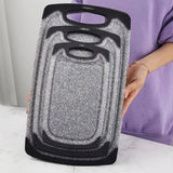 Plastic Chopping Board Cutting Boards Set for Kitchen Juice Groove Black Marble