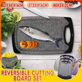 Plastic Chopping Board Cutting Boards Set for Kitchen Juice Groove Black Marble