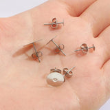 50/100/200PCS Earring Stud Posts Pads+Nut Backs Silvery Surgical Steel DIY Craft