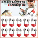 Up To 100PCS Best Bite Clip Fishing Alarm Bells Plastic Ring Double Rod Hot Red