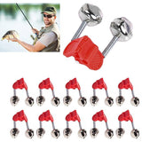 Up To 100PCS Best Bite Clip Fishing Alarm Bells Plastic Ring Double Rod Hot Red