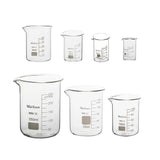 7PCS/Set Low Form Glass Beaker 5ml-250ml Borosilicate Measuring Lab Glassware