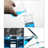 7PCS/Set Low Form Glass Beaker 5ml-250ml Borosilicate Measuring Lab Glassware
