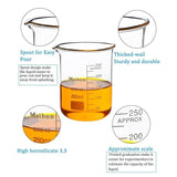 7PCS/Set Low Form Glass Beaker 5ml-250ml Borosilicate Measuring Lab Glassware