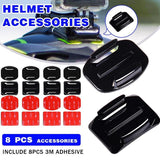 8Pcs Flat Curved Adhesive Mount Helmet Accessories For Gopro Hero 8/7/2 /3+/6/5
