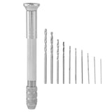 Precision Pin Vise Hand Drill Set Of 10 Pieces Rotary Tools For Models Hobby DIY
