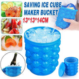 Silicone Ice Cube Magic Maker Revolutionary Space Saving Ice  Tray Bucket