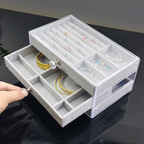 3Tier Acrylic Jewelry Organizer Box Display Drawer Case Earring Necklace Storage