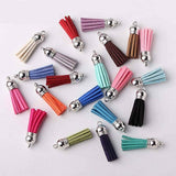 50X Leather Key Chain Ring Tassel Pendants Bulk Mixed DIY Crafts Jewelry Making