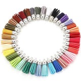 50X Leather Key Chain Ring Tassel Pendants Bulk Mixed DIY Crafts Jewelry Making
