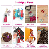 50X Leather Key Chain Ring Tassel Pendants Bulk Mixed DIY Crafts Jewelry Making