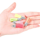 50X Leather Key Chain Ring Tassel Pendants Bulk Mixed DIY Crafts Jewelry Making