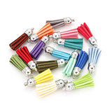 50X Leather Key Chain Ring Tassel Pendants Bulk Mixed DIY Crafts Jewelry Making