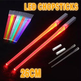 Chopsticks Light Up LED Glowing Light Saber Chop Sticks Reusable Lightup Gifts