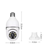 360� Panoramic WiFi IR IP E27 Light Bulb Camera HD Night Smart Home A6