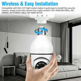 360� Panoramic WiFi IR IP E27 Light Bulb Camera HD Night Smart Home A6