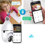 360� Panoramic WiFi IR IP E27 Light Bulb Camera HD Night Smart Home A6