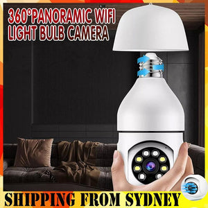 360� Panoramic WiFi IR IP E27 Light Bulb Camera HD Night Smart Home A6