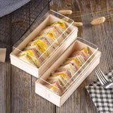 100X Camulon Disposable Wooden Cake Boxes with Clear Display Window