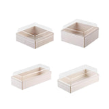 100X Camulon Disposable Wooden Cake Boxes with Clear Display Window