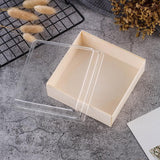 100X Camulon Disposable Wooden Cake Boxes with Clear Display Window