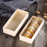 100X Camulon Disposable Wooden Cake Boxes with Clear Display Window