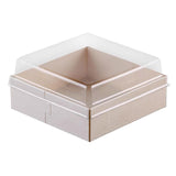 100X Camulon Disposable Wooden Cake Boxes with Clear Display Window