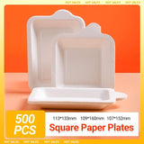 500x Heavy Duty Disposable Party Dinner Plates Square Plate Bowl Catering Eco Friendly Plastic Disposable Plates