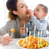 1000x Bamboo Catering Forks for BBQ & Cocktail Finger Food