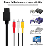 2x RCA AV Audio Video Composite Cable Cord  SUPER SNES GAMECUBE GC NINTENDO N64