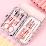 7PCS Manicure Pedicure Set Stainless Nail Clippers Kit Cuticle Grooming Case AU