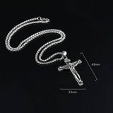 Men Stainless Steel Gold Silver Black Jesus Crucifix Pendant Chain Necklace