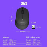 Logitech M280 Ergonomic Wireless Mouse Optical 2.4G For Pc Laptop Mac Linux